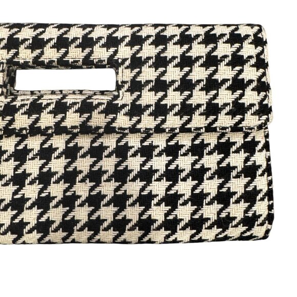 Gap Black & White Houndstooth Rectangle Clutch Bag - Picture 3 of 5